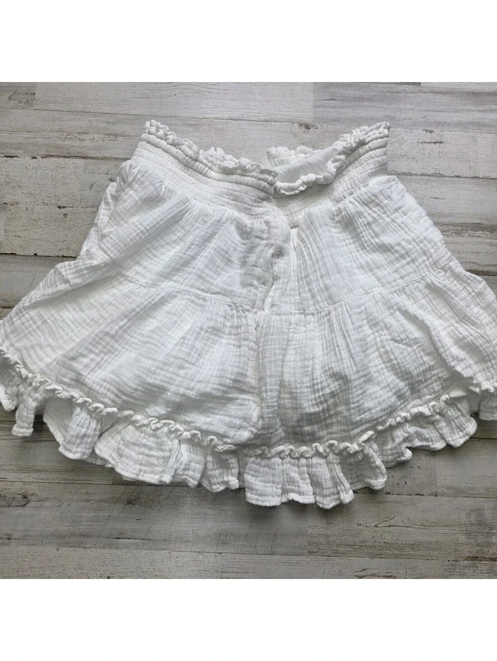 American Eagle White Tiered Lace Ruffled Mini Skirt Size XS